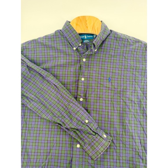 Polo Ralph Lauren Other - Polo Ralph Lauren Blake Shirt Mens XL Purple Green Plaid Long Sleeve Button Down